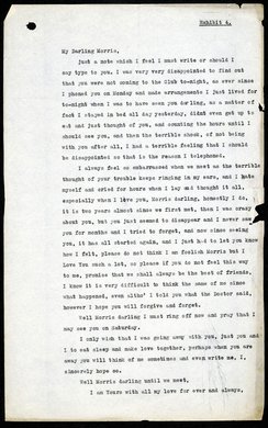 A typed letter beginning ‘My Darling Morris’. The words 'Exhibit 4' appear in the top right corner