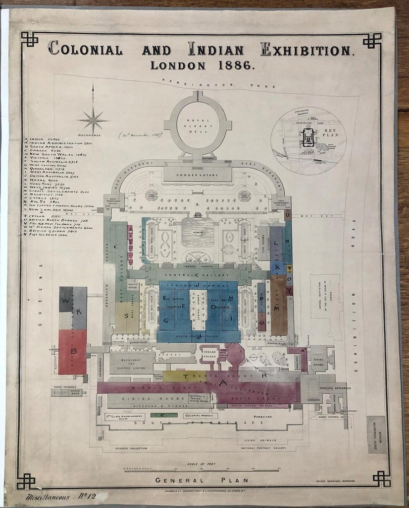 The floorplan of one floor of a large building with many rooms, each is coloured and named.