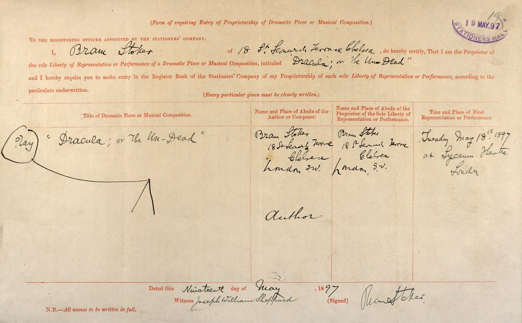 An official form printed in red ink and filled in with black handwriting.